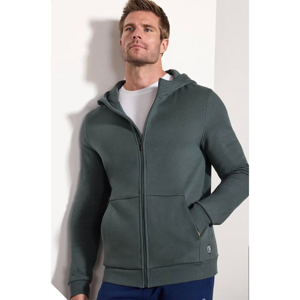 NWT! MPG Men's Bay Leaf Green Luxefleece Comfort Zip-Up Hoodie S